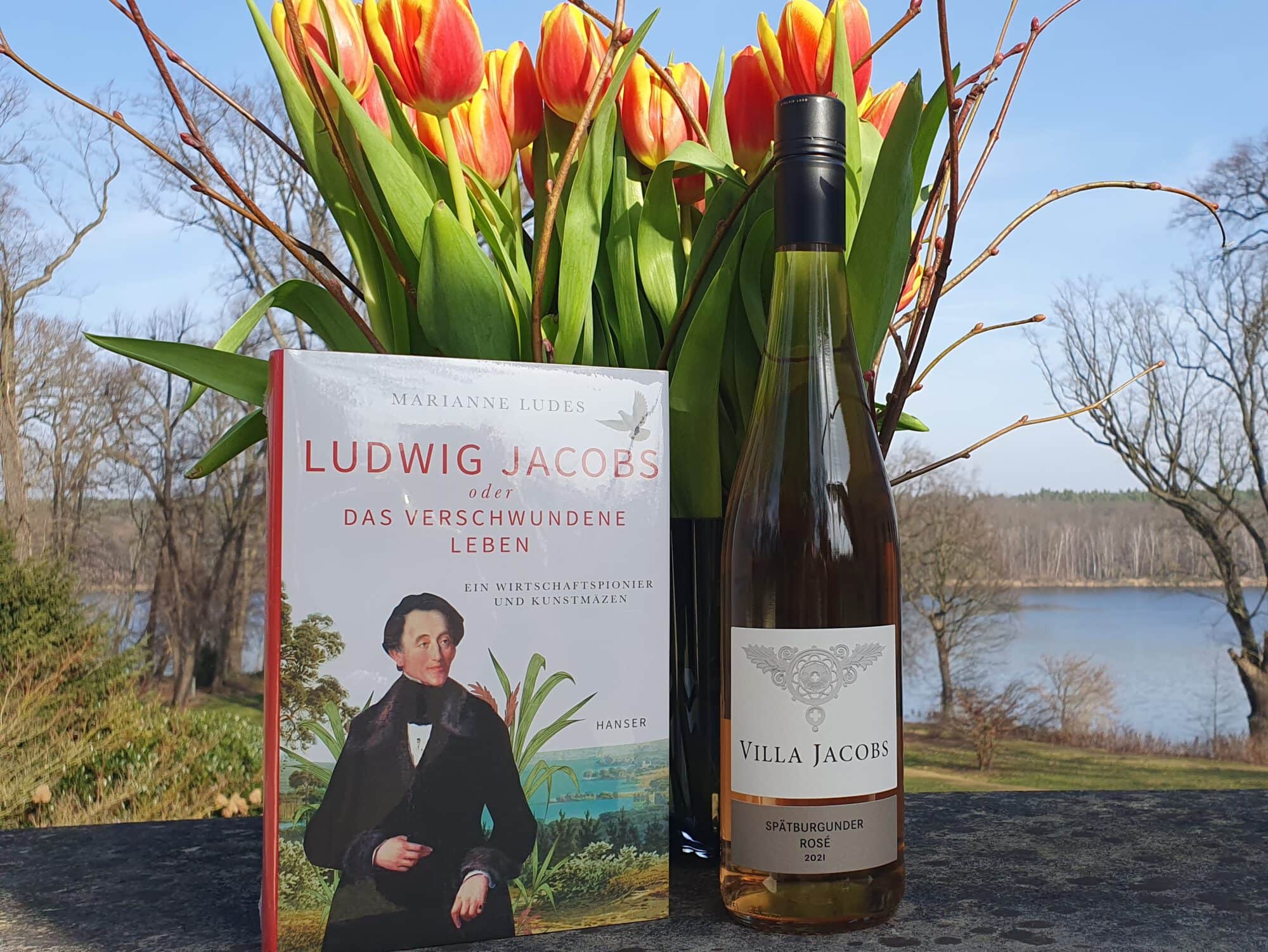 Buchpaket "Ludwig Jacobs" plus eine Flasche Rosé